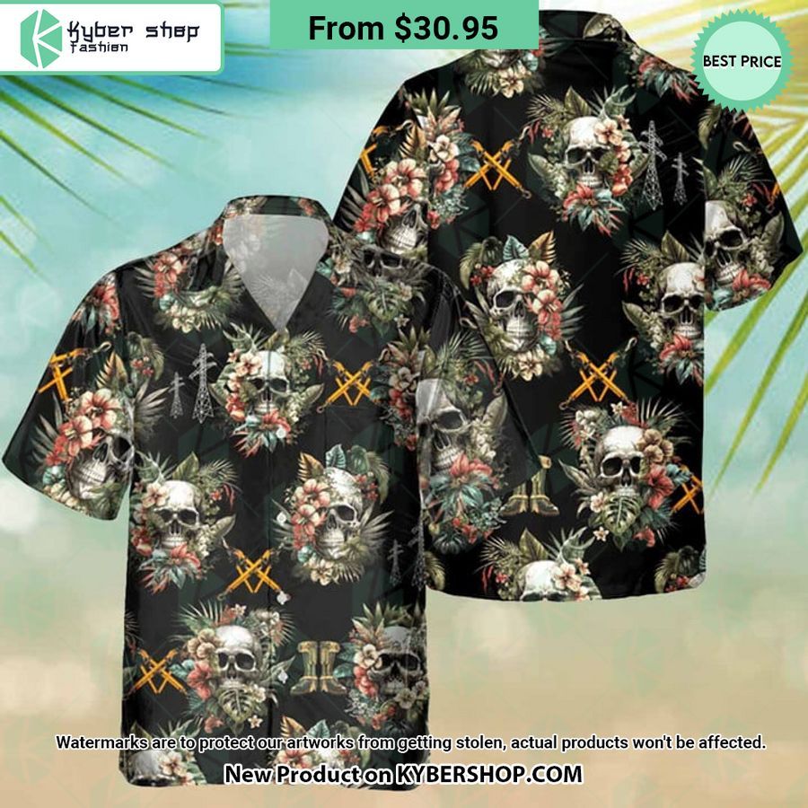 Skull Lineman Hawaiian Shirt