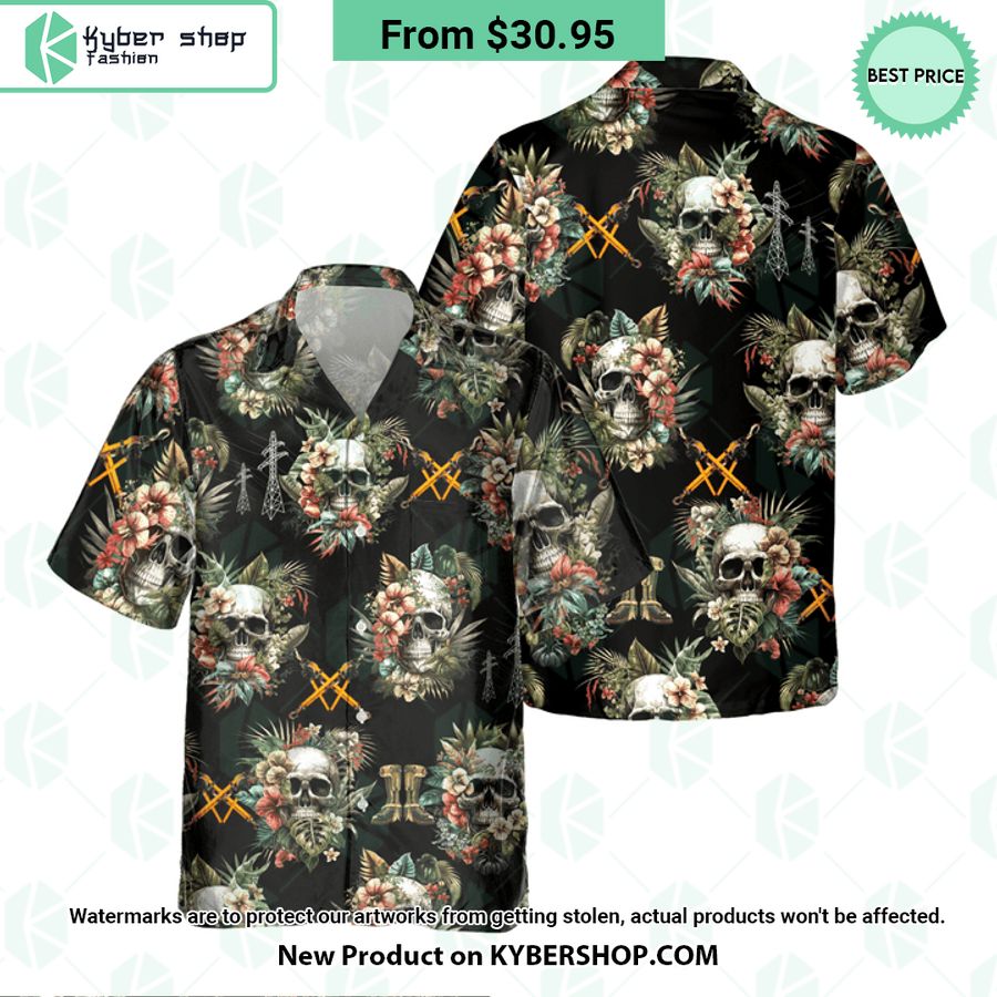 Skull Lineman Hawaiian Shirt