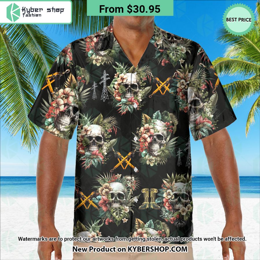 Skull Lineman Hawaiian Shirt