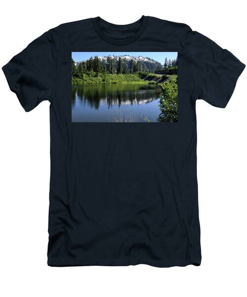 Snowy Cascade Mountain Reflections Mt Baker Np Washington T-Shirt
