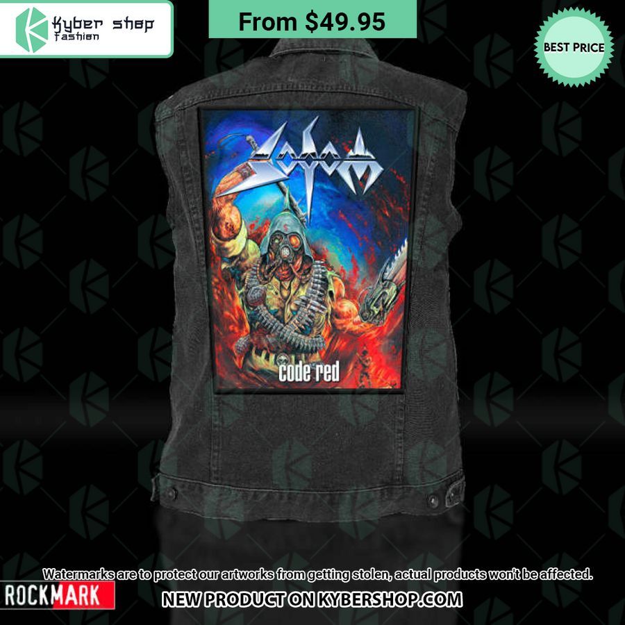 Sodom Code Red Album Sleeveless Denim Jacket