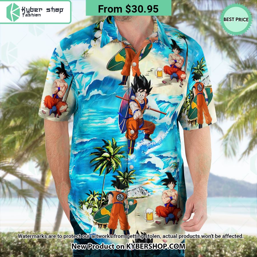 Son Goku Surfing Hawaiian Shirt