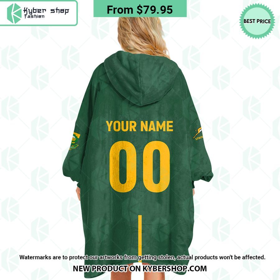South African Springboks CUSTOM Hoodie Blanket