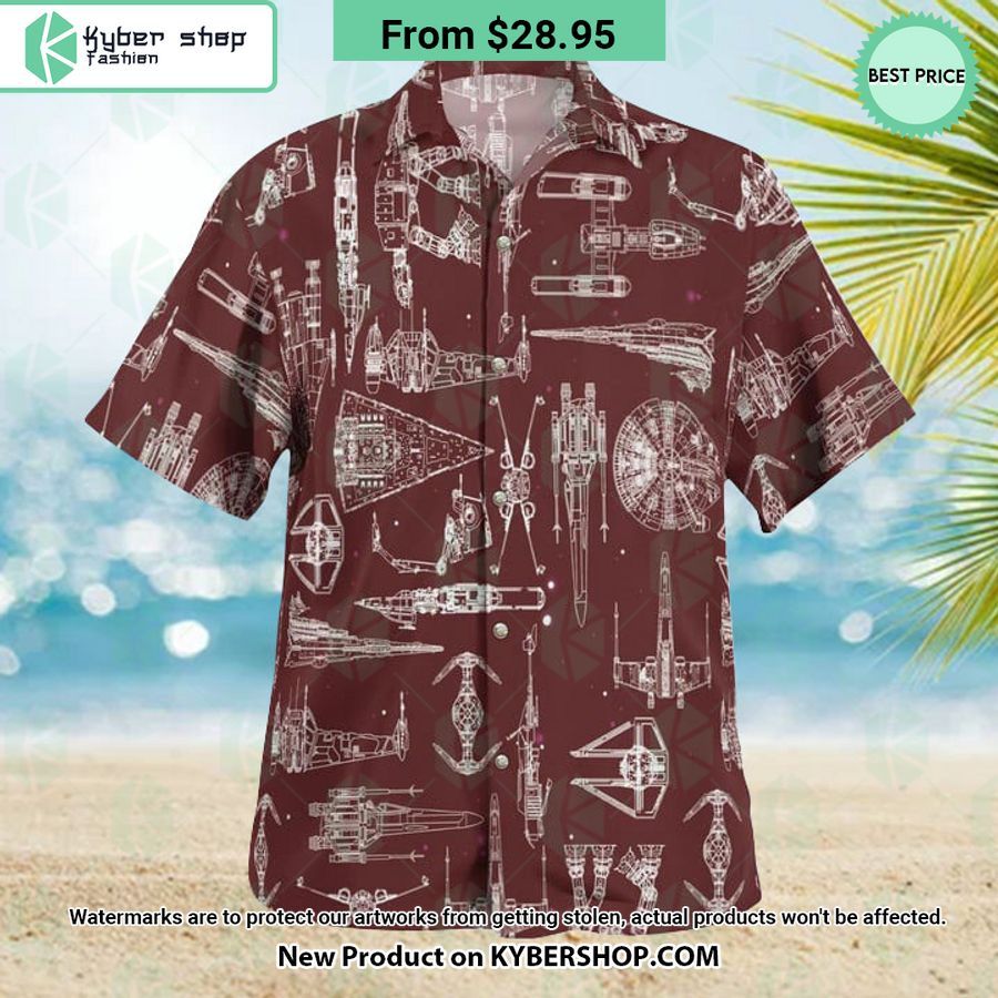 Space Ship Pattern Hawaiian Shirt Shorts