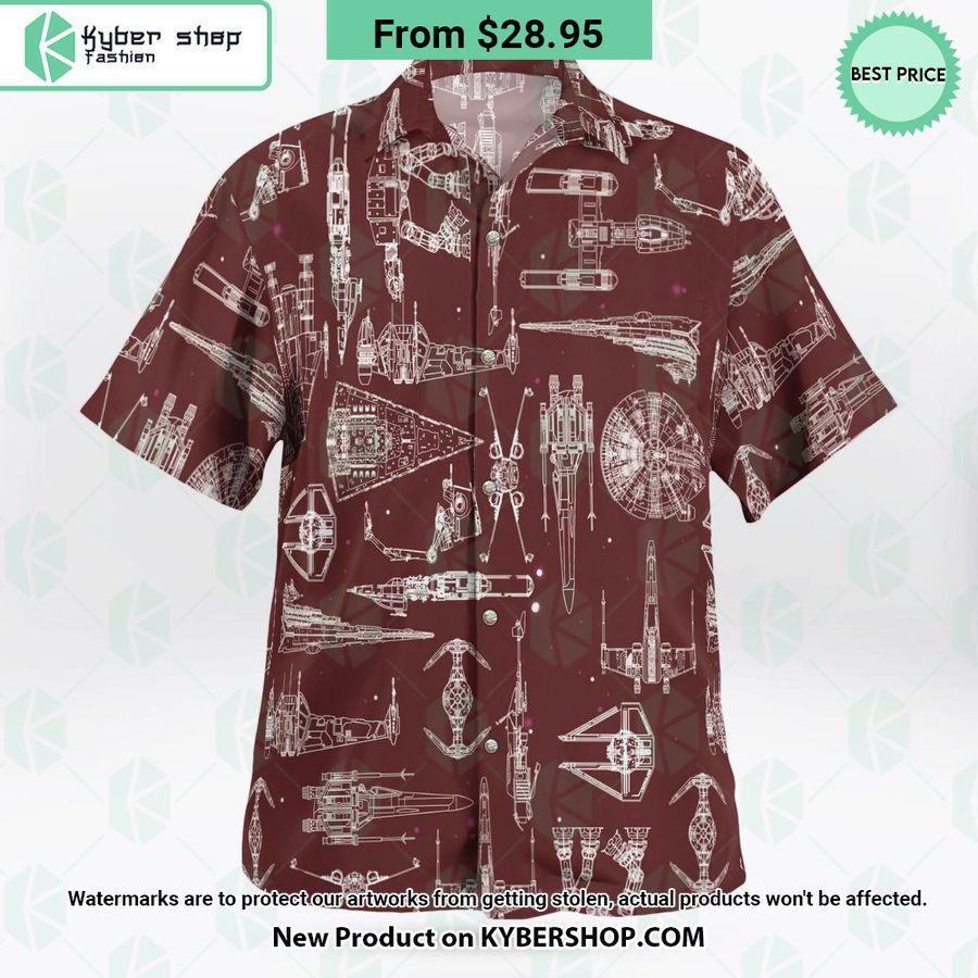 Space Ship Pattern Hawaiian Shirt Shorts