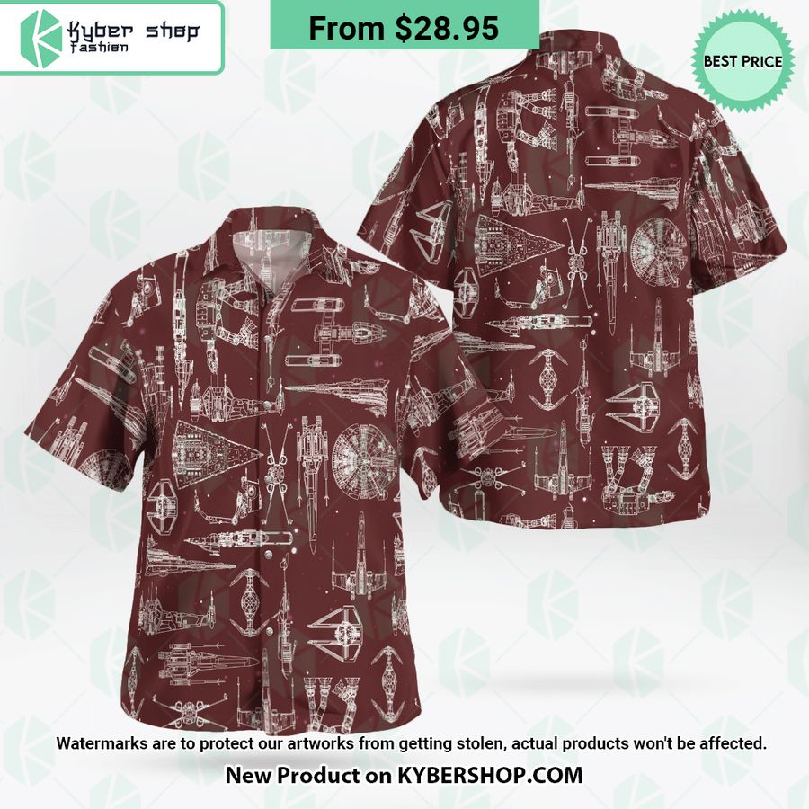 Space Ship Pattern Hawaiian Shirt Shorts