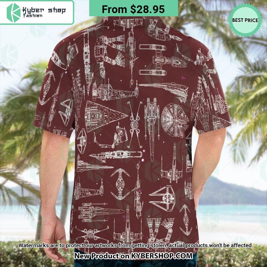 Space Ship Pattern Hawaiian Shirt Shorts