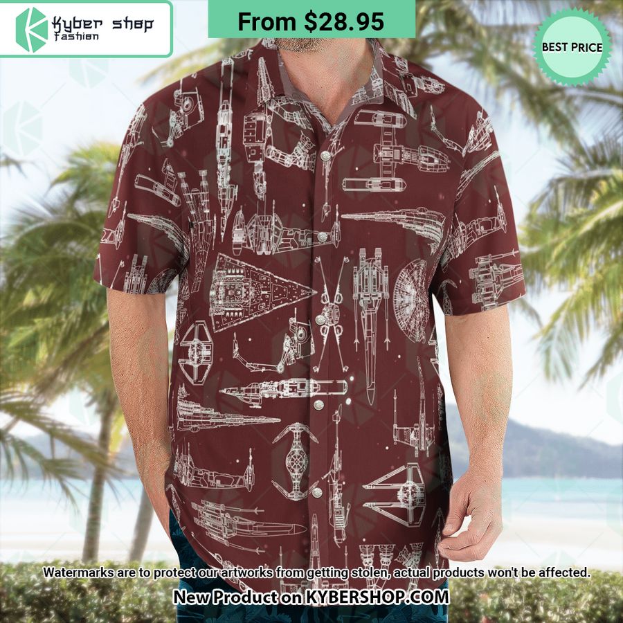 Space Ship Pattern Hawaiian Shirt Shorts