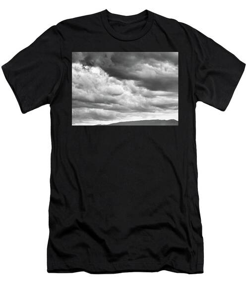 Spring Rain Over The Hills In Albuquerque New Mexico In Black And White T-Shirt