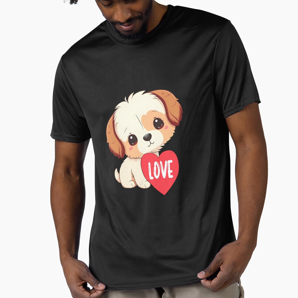 Cute Dog With Red Heart Love Valentines Day for Dog Lover by Vexel Studio