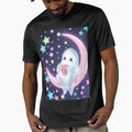 Pastel Halloween Kawaii Ghost on Moon by ArmaanArts