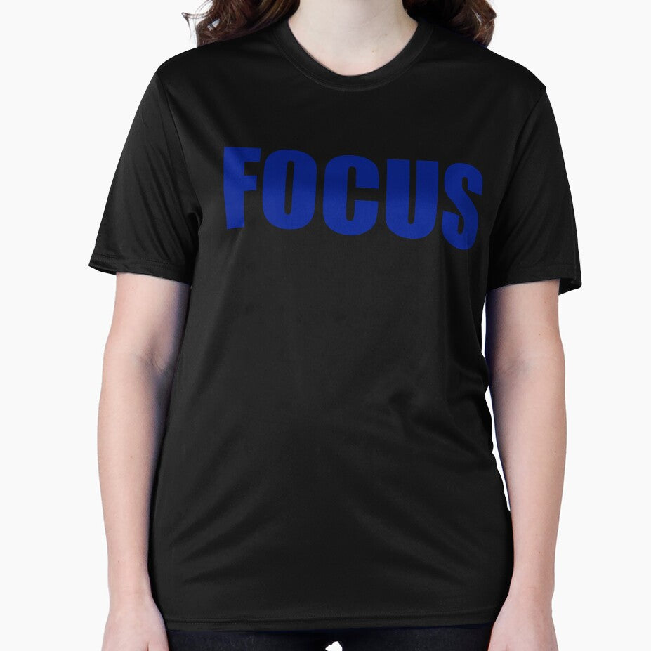 Focus Bold Blue Text Typography Graphic by MA-Apparel