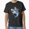 Funny Cat Riding Shark Animal Lover by TerryConnells