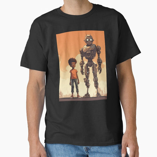 Afrofuturist Boy With Robot Guardian by RTFaulkner