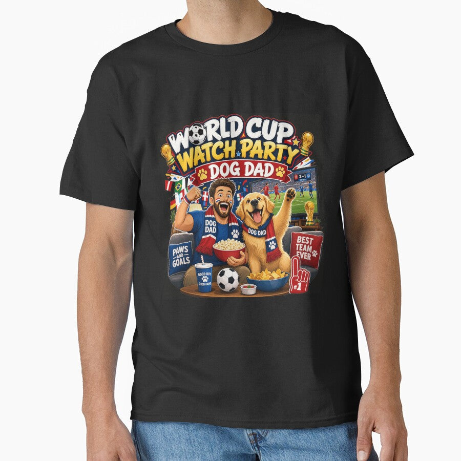 World Cup Watch Party Golden Retriever Dog Dad Kawaii 2026 by Ashley critters