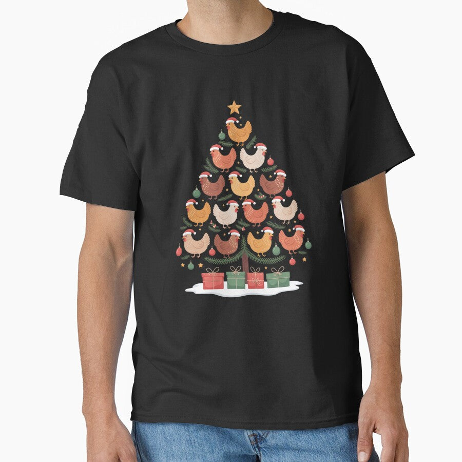 Festive Chicken Christmas Tree for Holiday by Rrettgison