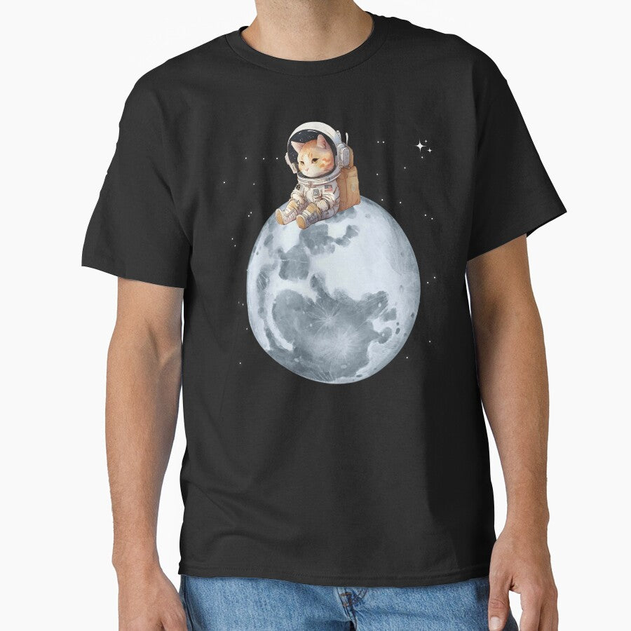 Cat astronaut sitting on the moon by SushiAnn