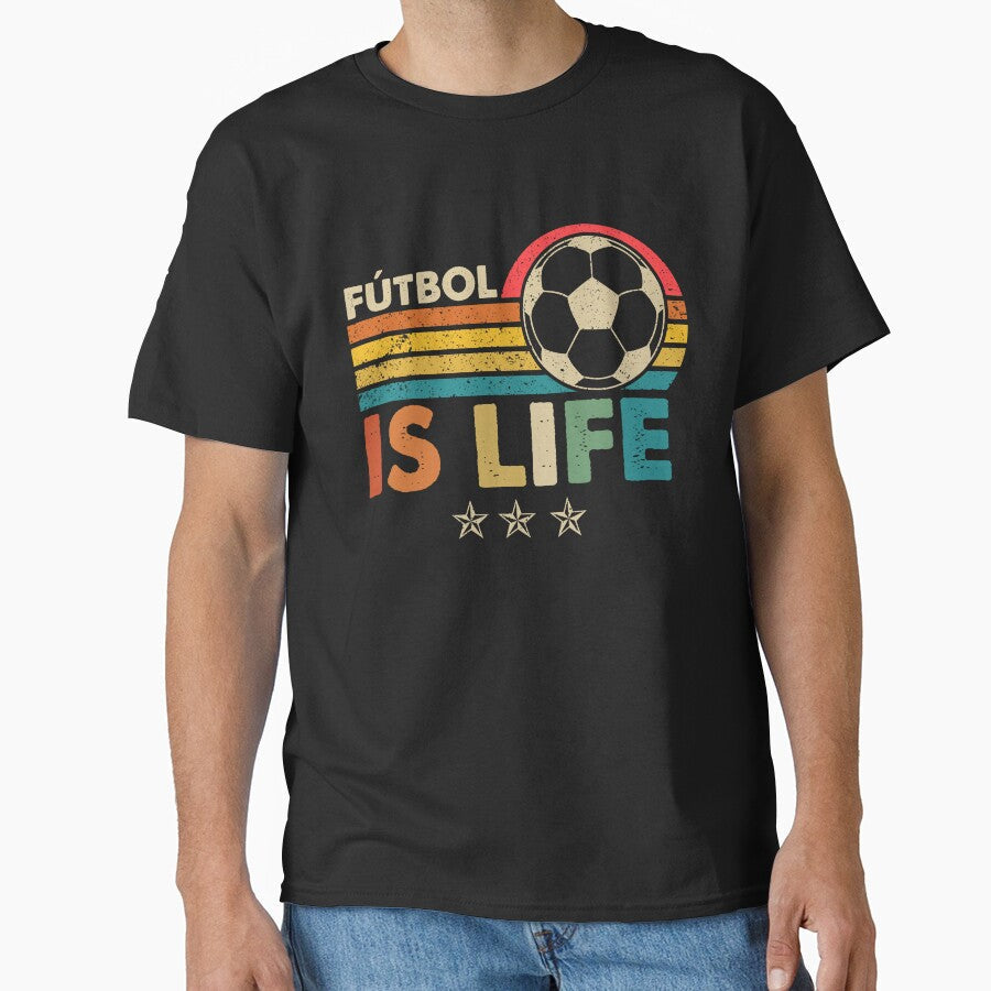Futbol Is Life Football Lover Soccer Funny Vintage by AdellAddie