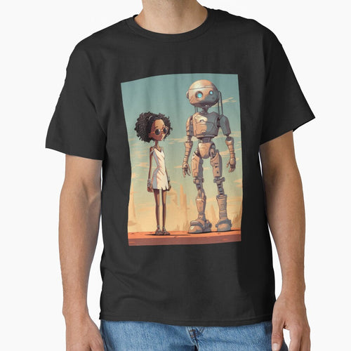 Afrofuturist Girl With Robot Companion by RTFaulkner