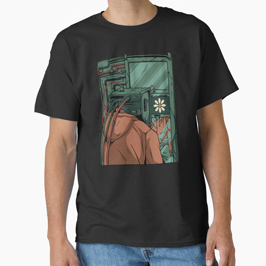 Retro Cyberpunk TV Head Reflection Illustration by phsycartwork