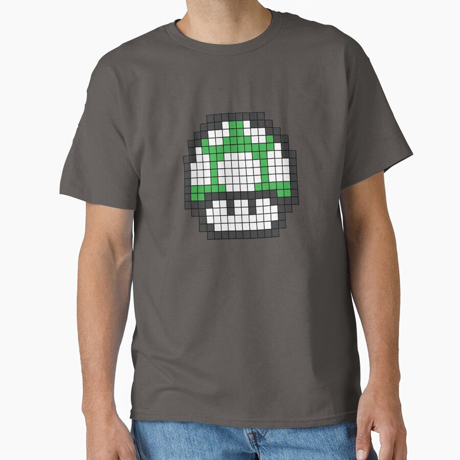 8Bit - Green Mushroom 1Up by Rubecula