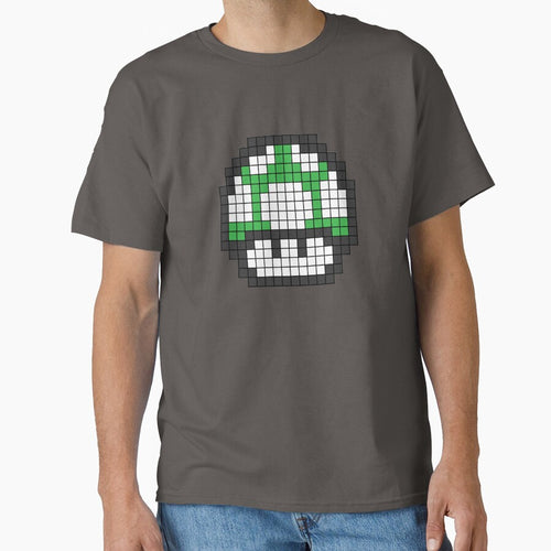 8Bit - Green Mushroom 1Up by Rubecula
