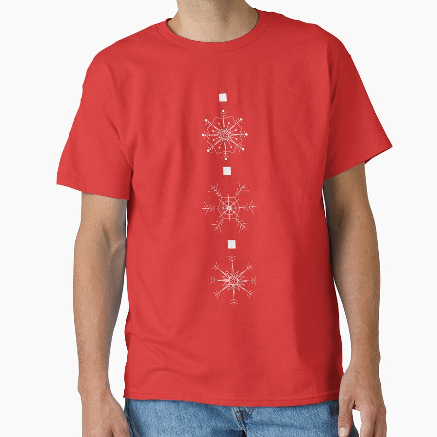 FALLING SNOW - Xmas Snowflake Pattern (Red and White) by CoraDaffodil