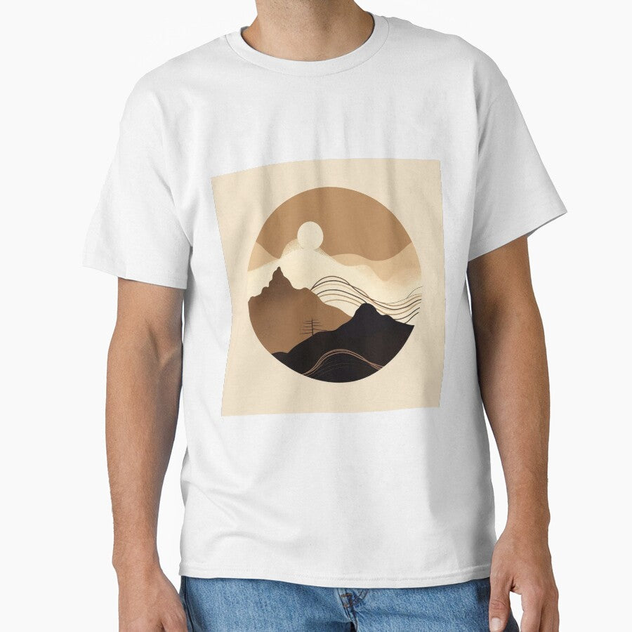 Minimalist landscape digital minimalist abstract line art design by Feluceo