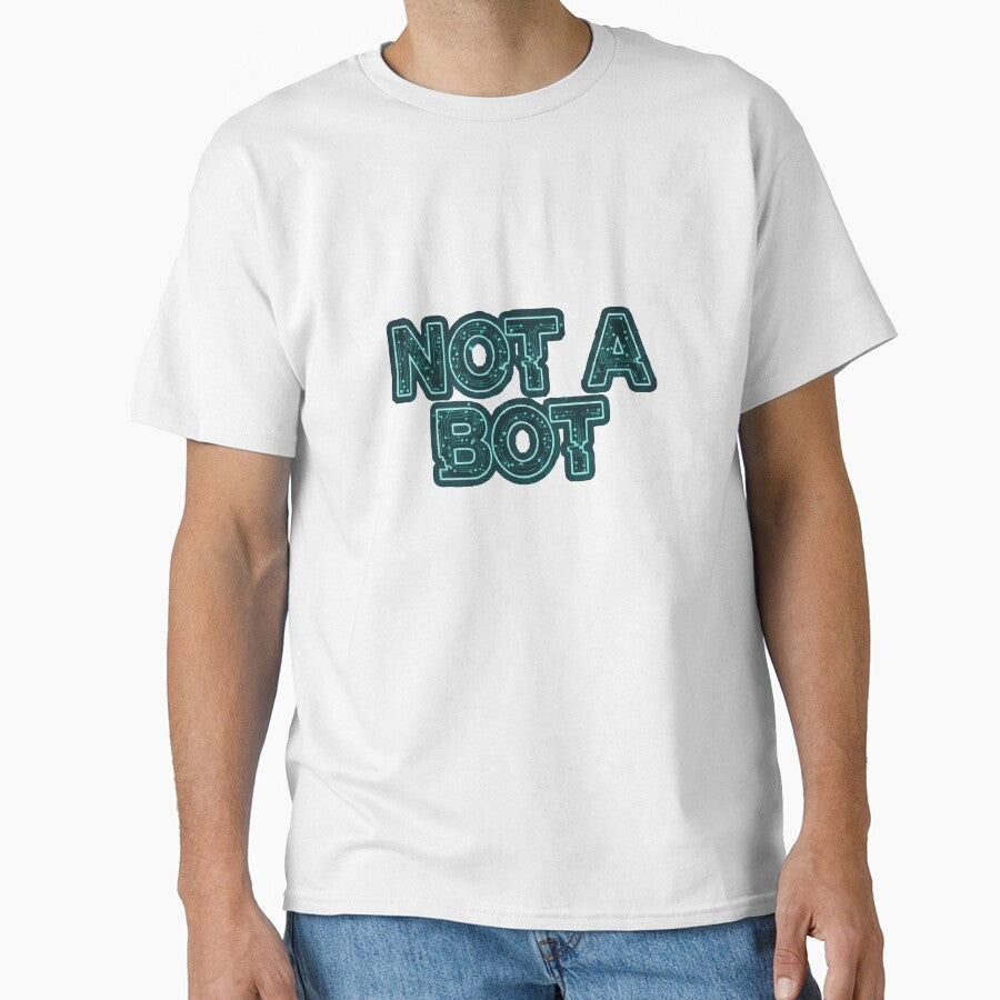Not A Bot | Cyberpunk Glitch Text Human Identity Graphic by samigean
