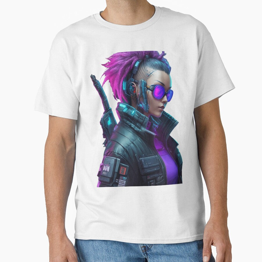 Cyberpunk Woman - Sci-Fi Character Art Print by aiprintiq