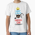 Keep Calm and Geek on! Cartoon Cat by BluedarkArt