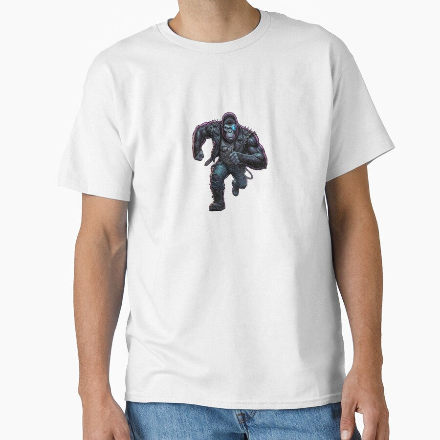 Cyber Grit Gorilla – Cyberpunk Gorilla Street Fighter Art by Saixor