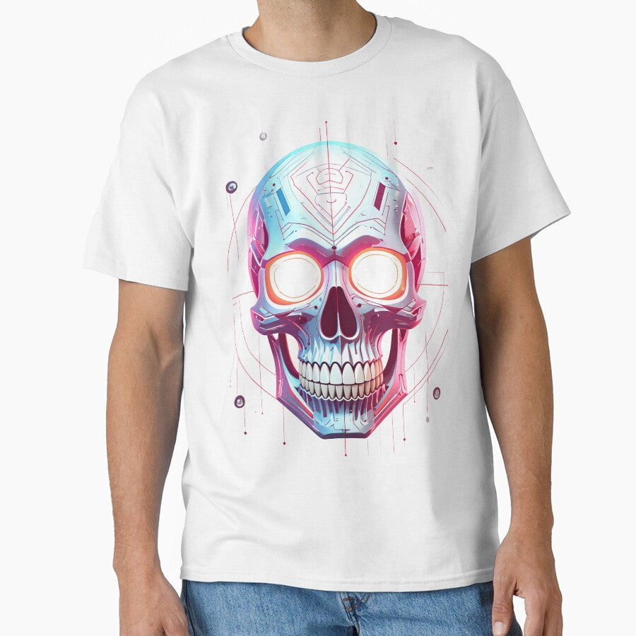 Cyberpunk Skull in Neon Rain by NEON ALLEY