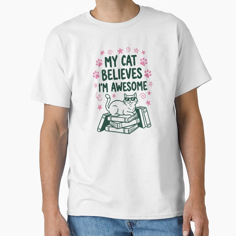 My Cat Believes I'm Awesome Cool Reading Glasses Cat by krystalRomanart