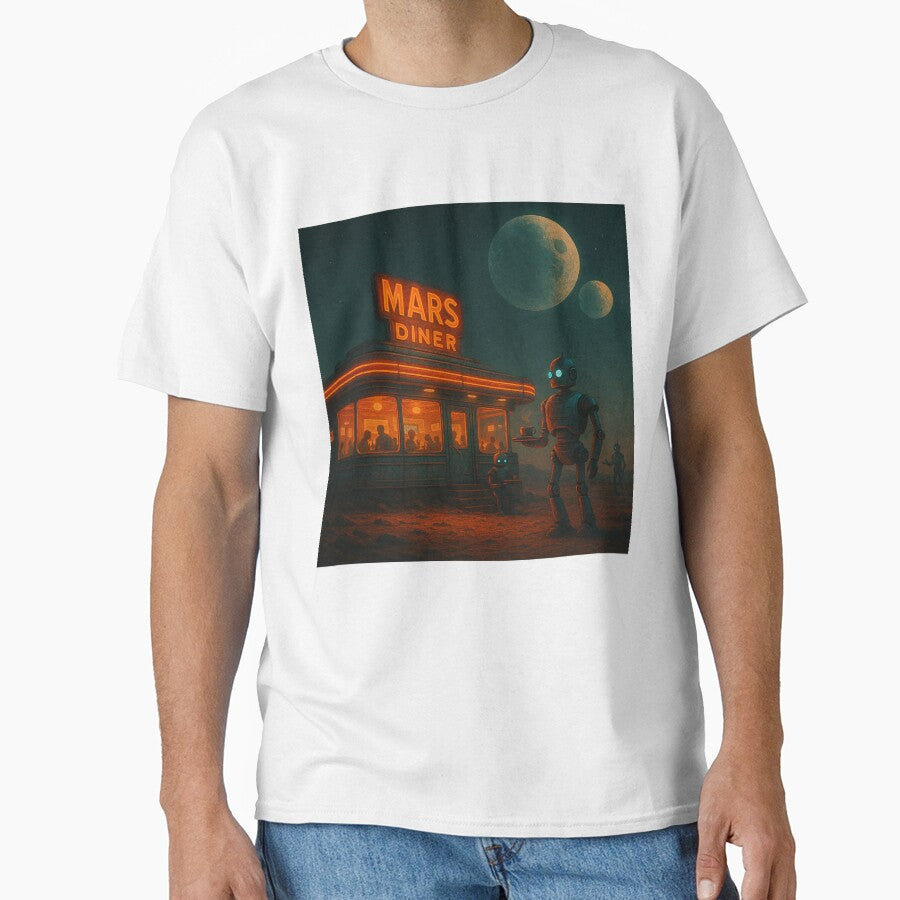 Retro Martian Diner – Robots Under Twin Moons by holaitssher
