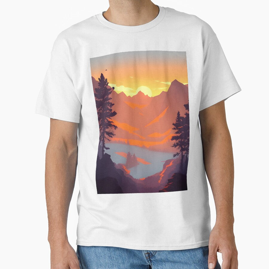 Shop Our High-quality Selection of Minimalist Landscape Mountain View Sunrise Prints by supeart