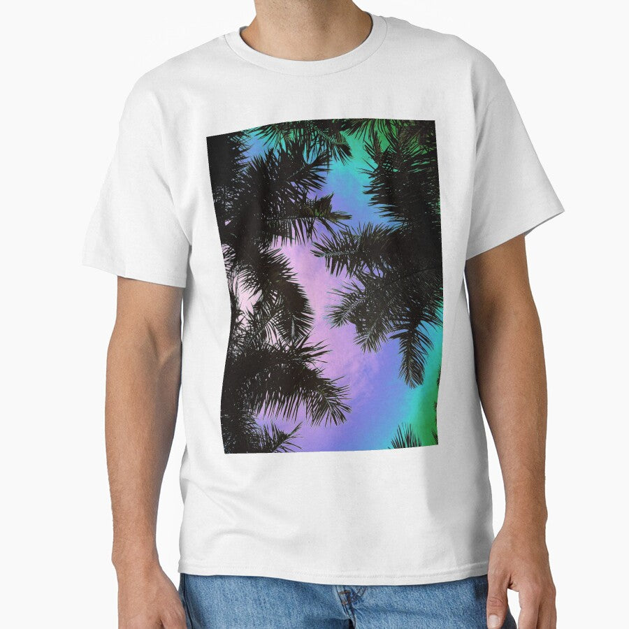 Pastel swirl fluorescent Palm Tree TV Glitch effect by Deegital18