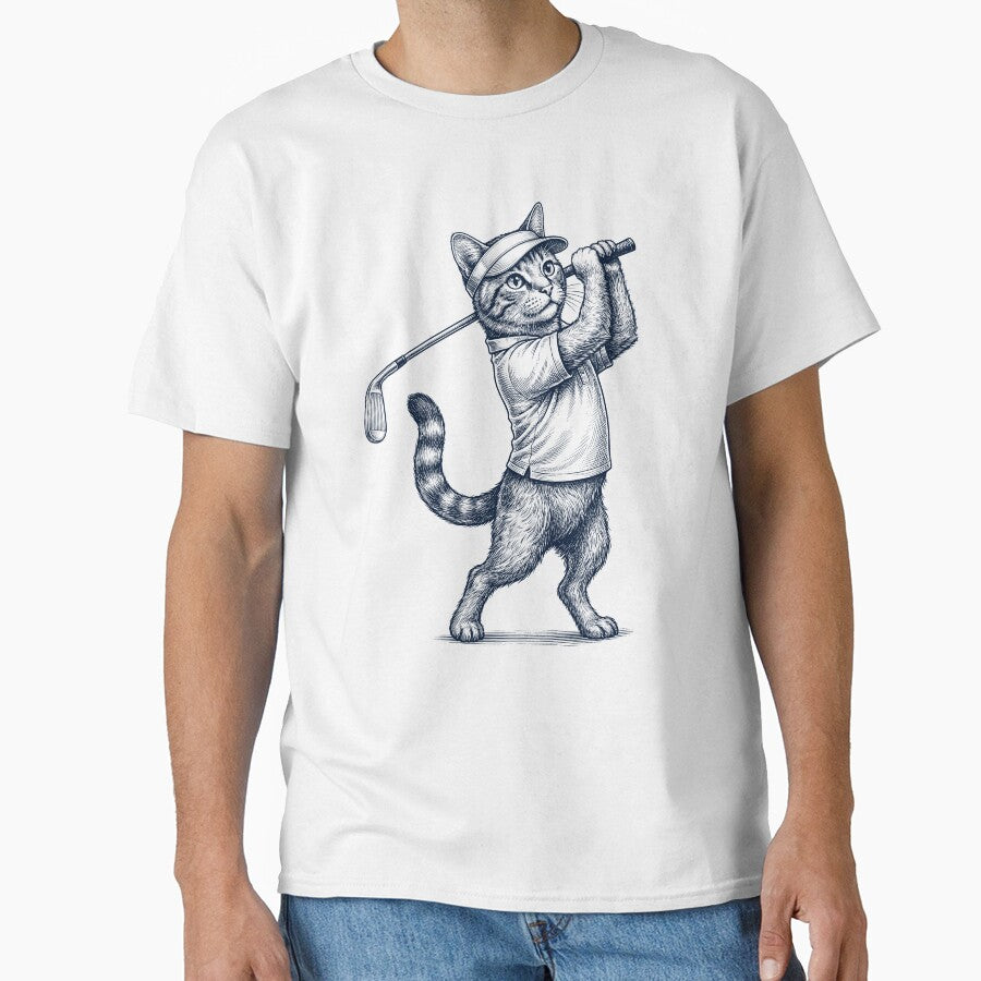 Vintage Cat Playing Golf Golfer Animal Lover by TerryConnells