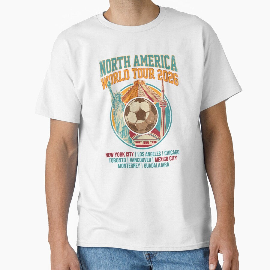 2026 World Tour Soccer T-Shirt - North America Stadium Series - Vintage Streetwear Tee USA Canada Mexico by Lukzol