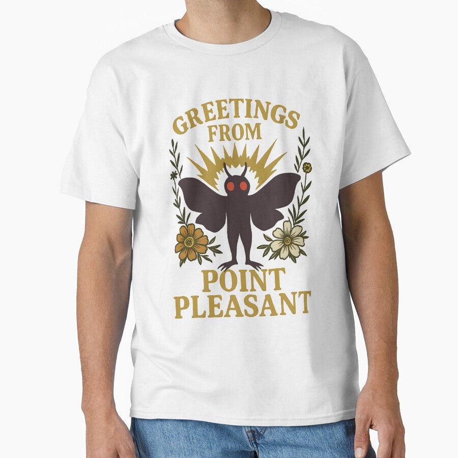 Greetings from Point Pleasant - Floral Mothman Design- Cryptidcore by The Void Shoppe