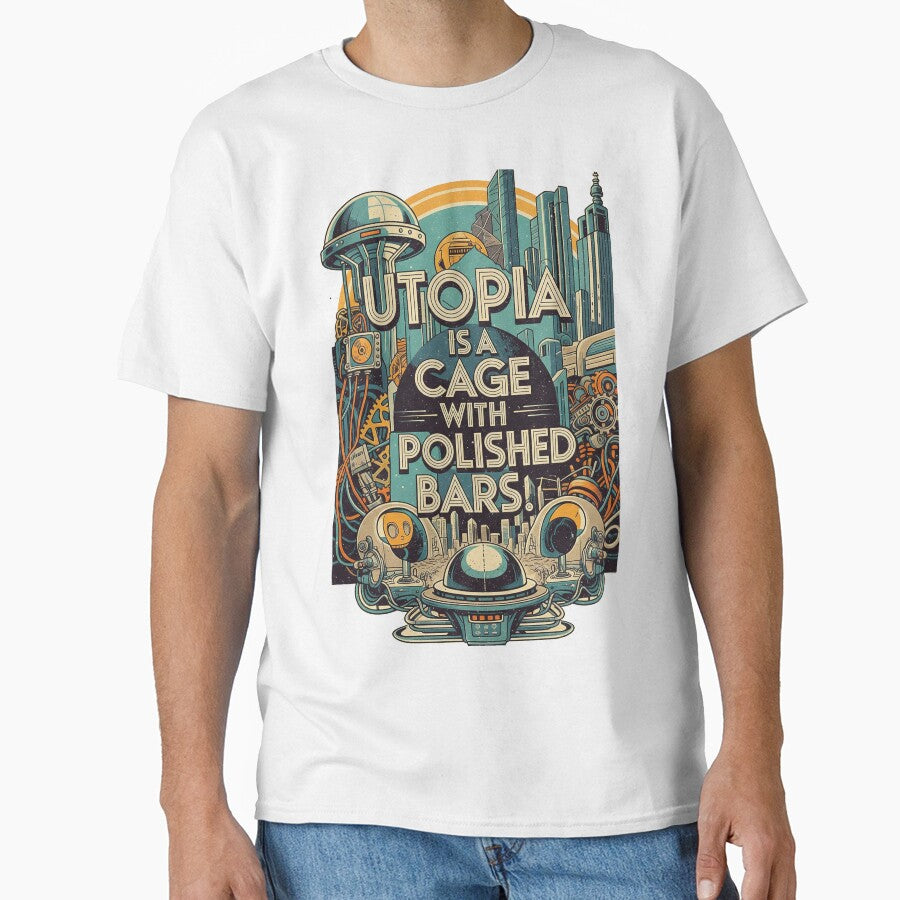 Название: "Utopia is a Cage with Polished Bars" World Without Flaws Dystopian Quote by Elizarfa