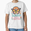 Elderly White Hippie Butterfly Retro Vintage Flower Power Design by PosiMCreations