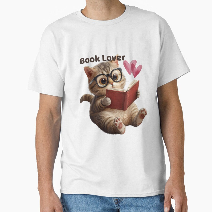 Cute Book Lover Cat Reading Book Kawaii Cat by INDEEDME
