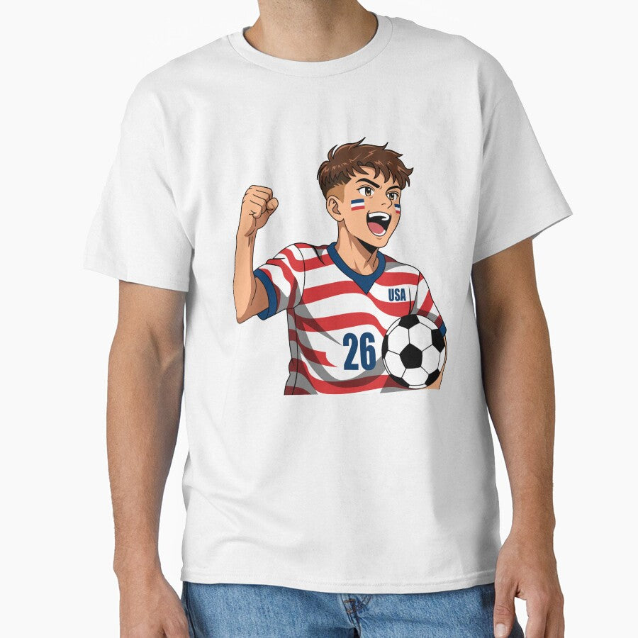 Anime Soccer Player Cheering USA Team Boy by Anne97s