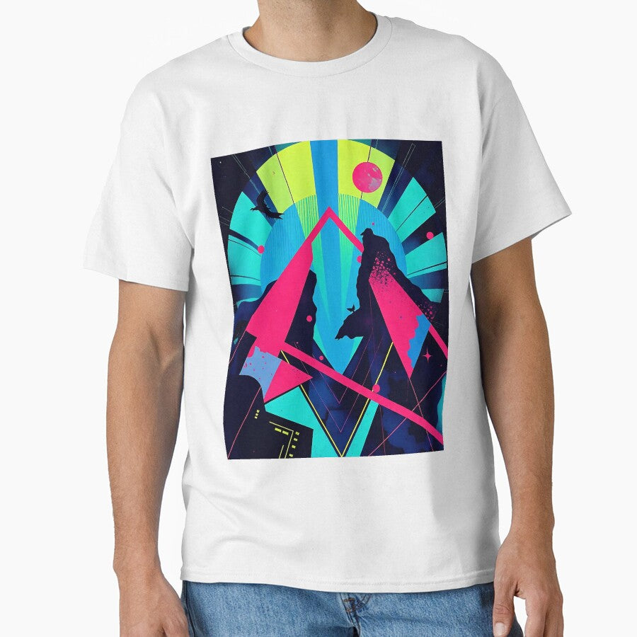 Neon Cyberpunk Landscape - Futuristic Geometric Art by VA Design