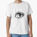 Eye of a human girl with pupil and iris as Yin and Yang boho symbol by ExocetMerch