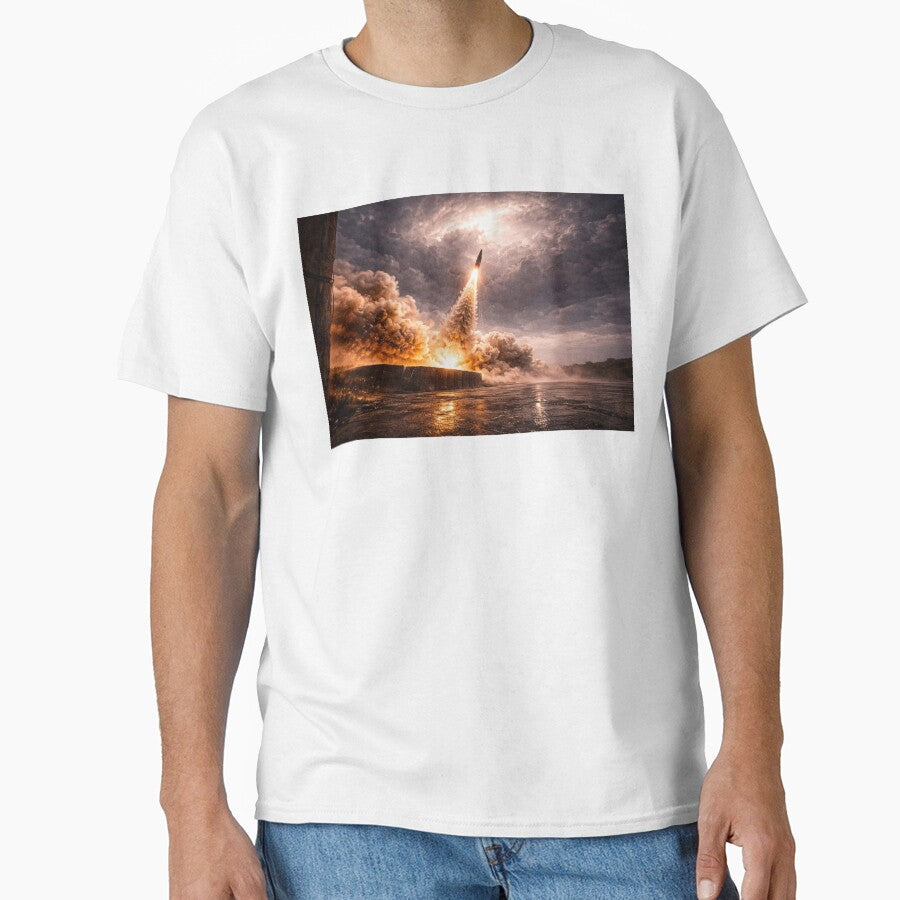 Rocket Launch Wall Art | Cinematic Sci-Fi Missile Launch Print by Element Horizon Studio