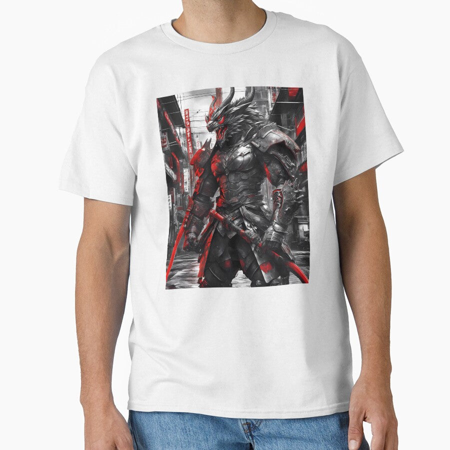 Fierce Dragon Samurai in Dystopian Japan - Futuristic Warrior Art by MystiqSlav