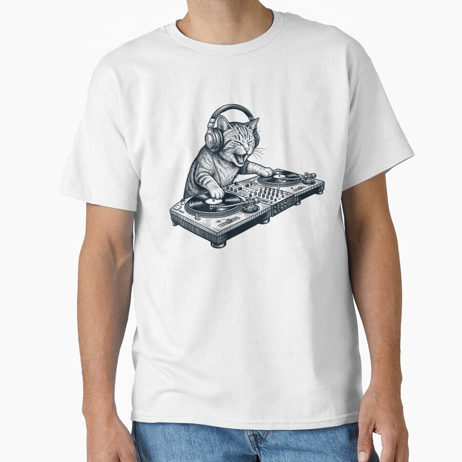 Vintage Retro Cat DJ Animal Music Lover by TerryConnells