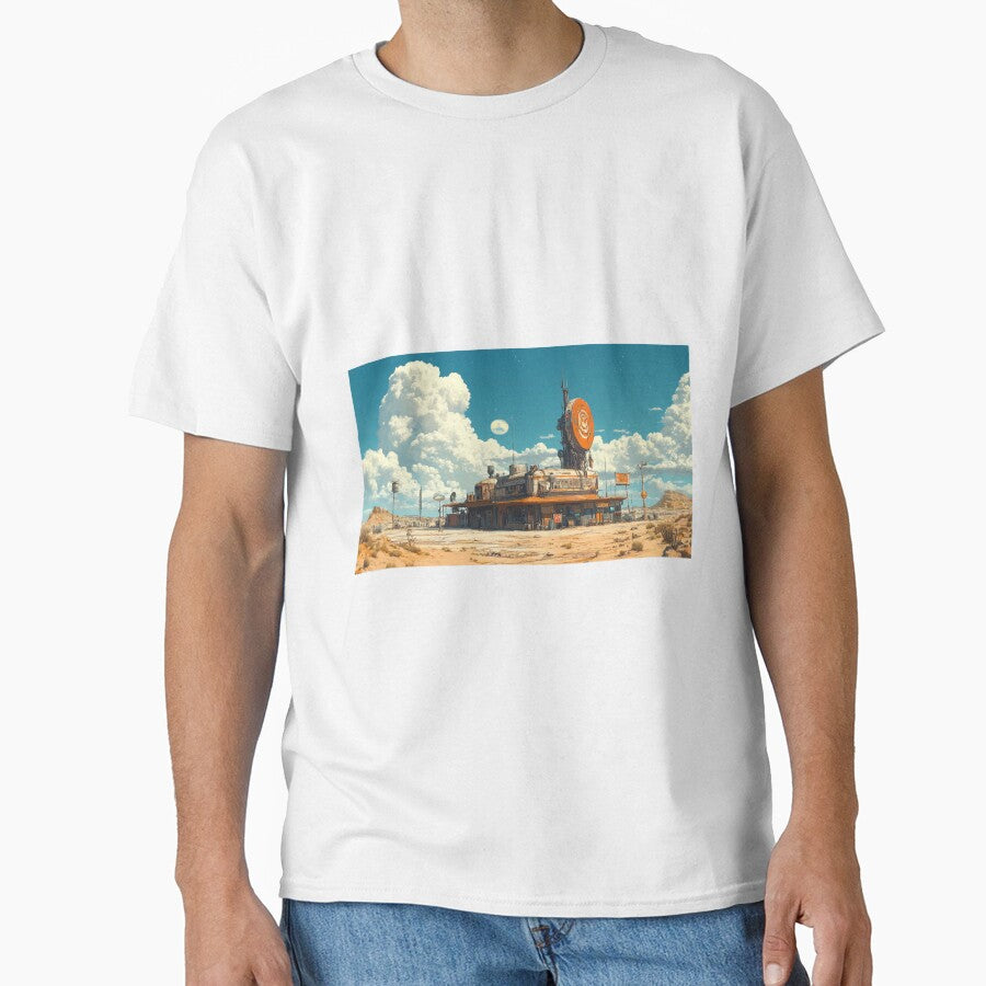 Retro Futurism Outpost – Sci-Fi Desert Station Illustration by mliotard